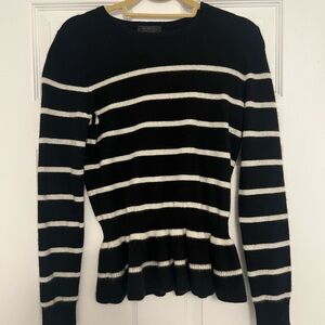 Saks Fifth Avenue 100% Cashmere striped sweater